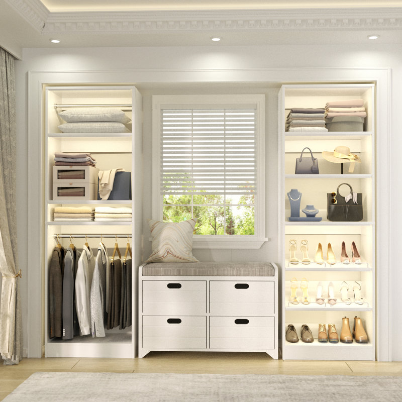 Latitude Run® Closet System with Shoe Racks & Hanging Rods